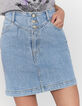 Hellblauer Damenbleistiftrock aus Jeansstoff-2