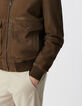Blouson aviateur bronze en cuir Homme-6