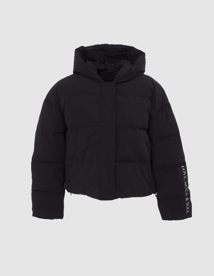 Doudoune courte noire oversize Femme