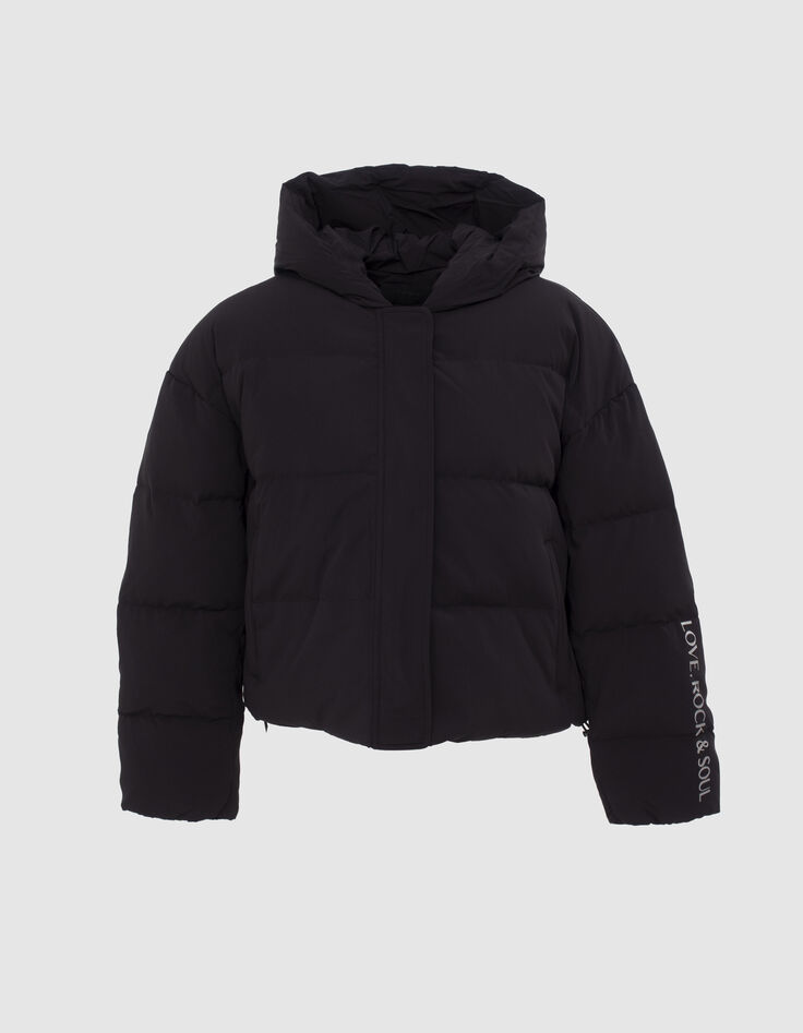 Doudoune courte noire oversize Femme-6