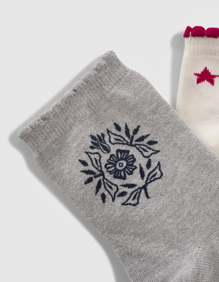 Girls’ navy/grey/pink socks - IKKS