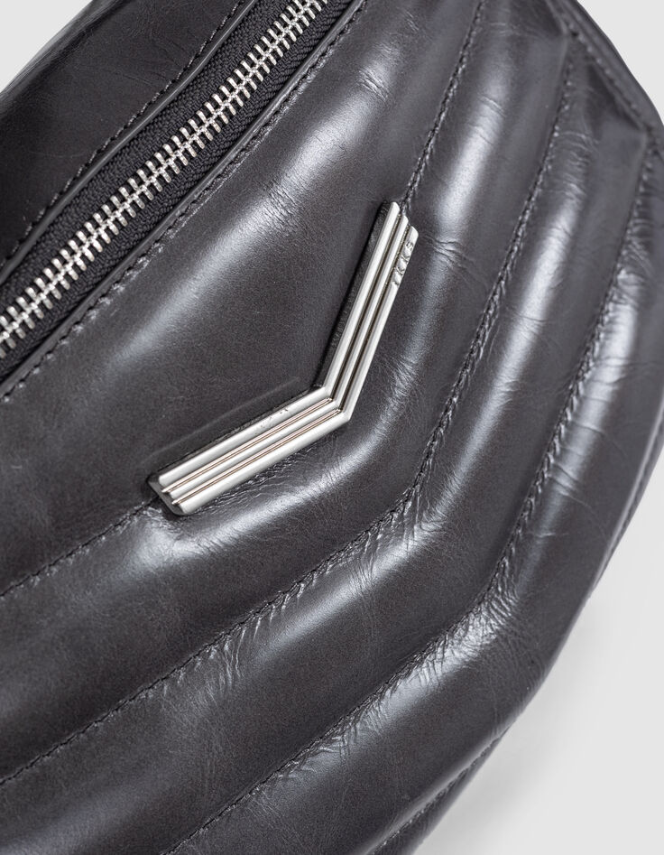 THE 1. belt bag grey quilted leather Women-4