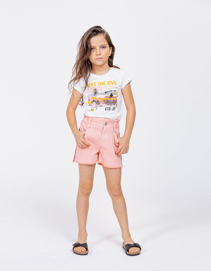 Short en jean p&ecirc;che ganses brod&eacute;es c&ocirc;t&eacute;s fille-8