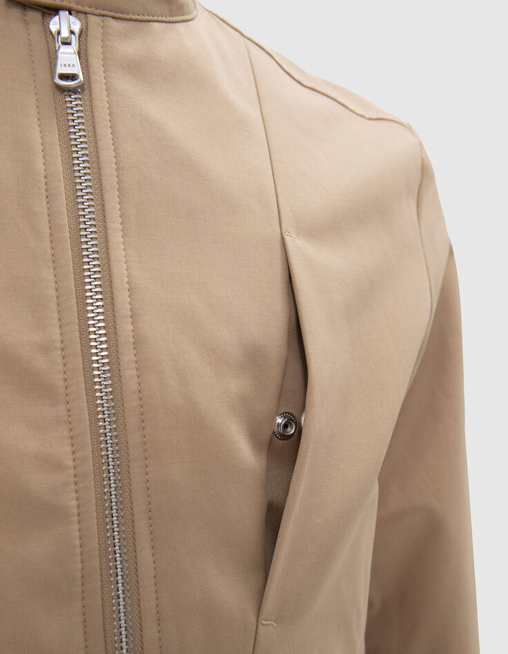 Kort beige jack ritszakken Heren-5