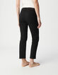 Schwarze, gerade geschnittene Damen-Jeans mit schwarzen Strasssteinverzierungen-4