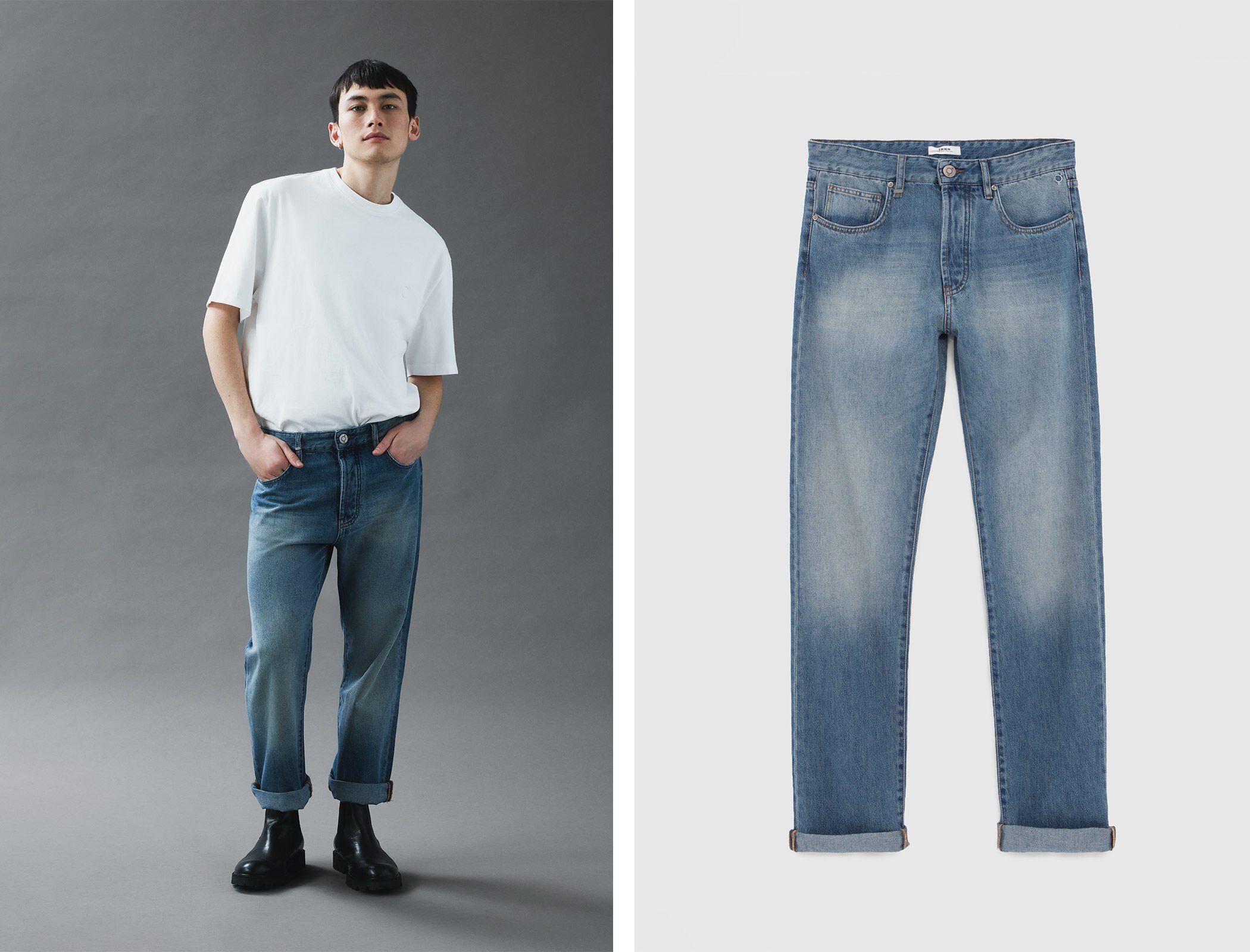 Unisex indigo WATERLESS denim REGULAR Gender Free jeans