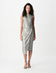 Champagne twisted jersey dress Woman-1