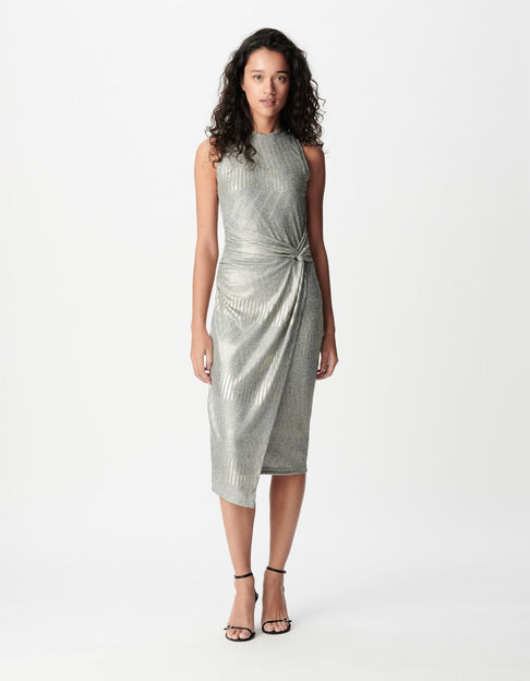 Champagne twisted jersey dress Woman - IKKS