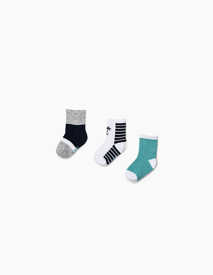 Socken, Marineblau und Türkis, für Babyjungen -2 Socken, Marineblau und Türkis, für Babyjungen -2