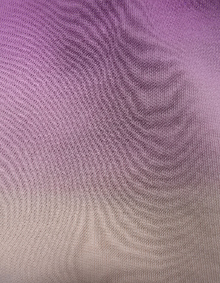 Sweat à capuche violet effet deep dye à message fille-8