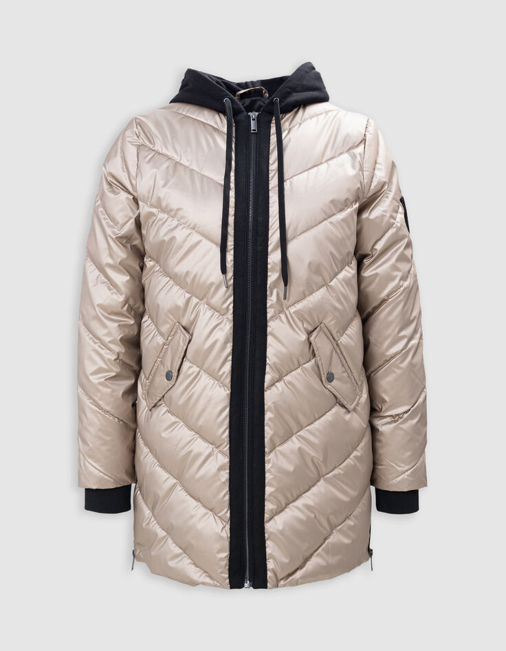 Sous-doudoune gold capuche molleton noir Femme-6