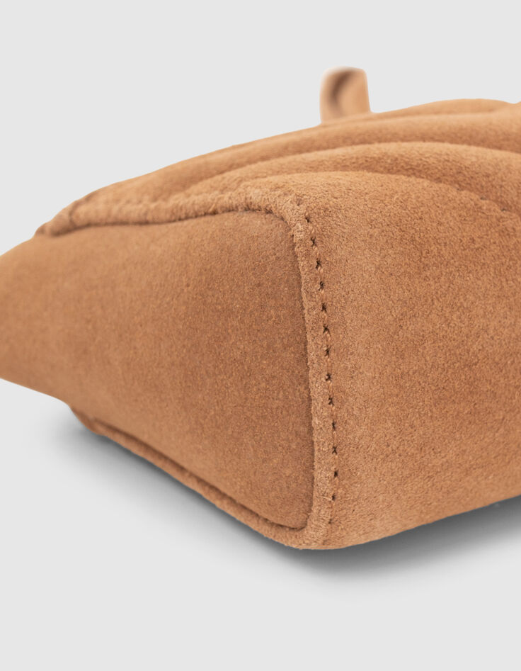 Mini trousse 1440 Toy en cuir velours sable Femme-5