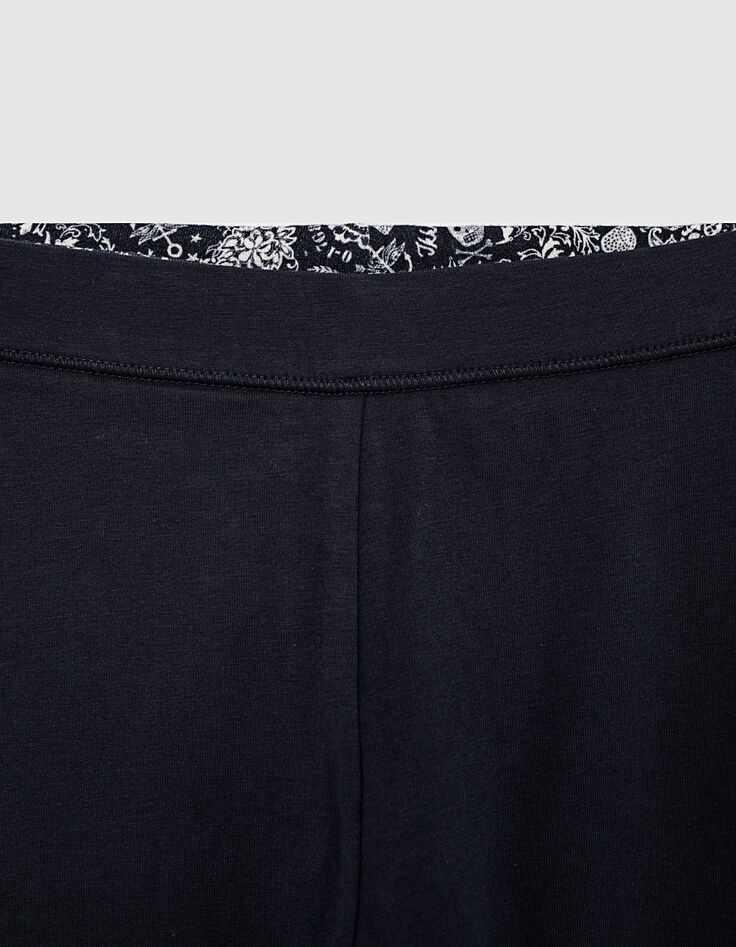 Leggings réversible navy imprimé tattoos et uni fille-6