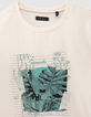 Ecru T-shirt opdruk bladeren jungle-3
