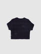 Pull marine tricot fantaisie ajouré fille-5