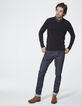 Men's black V-neck sweater-7