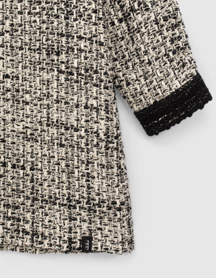 Cremeweißes Mädchenhemdblusenkleid in Tweed-Optik Mini Me-6