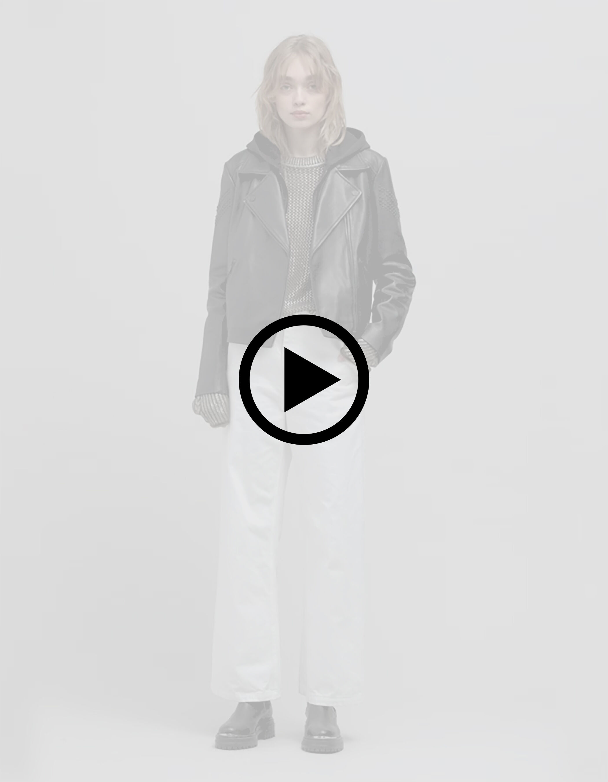 上品コーデはコレで安心！ Women's black studs with jacket biker leather あみぐるみ