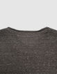 Men’s khaki semi-plain rolled neck T-shirt-5