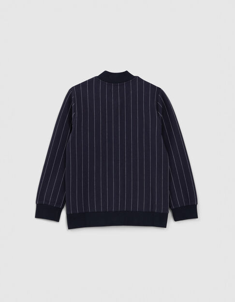 Cardigan marine maille rayures tennis garçon - IKKS