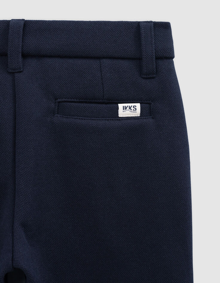 Boys’ navy pique knit Bermuda shorts-8
