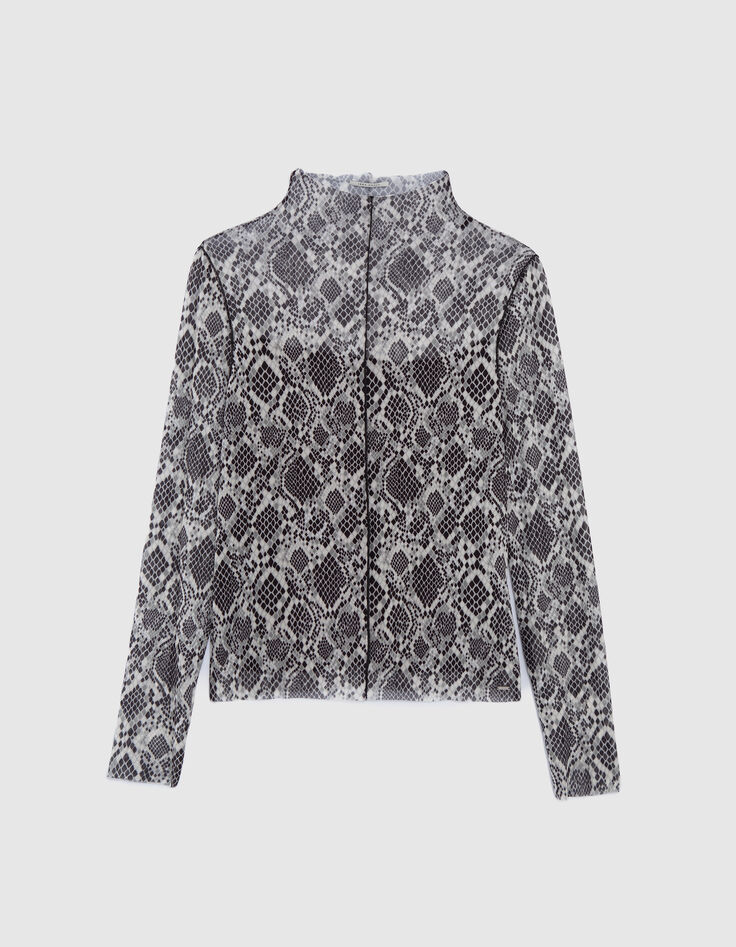 Top blanca estampado pitón gráfico Mujer-6 Top blanca estampado pitón gráfico Mujer-6