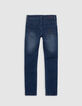 Blaue Jungen-Upcycling-SLIM-Jeans mit Prägemotiven-3