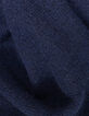 Marineblaues Damen-Rundhalsausschnitt-Kleid mit langen &Auml;rmeln-6