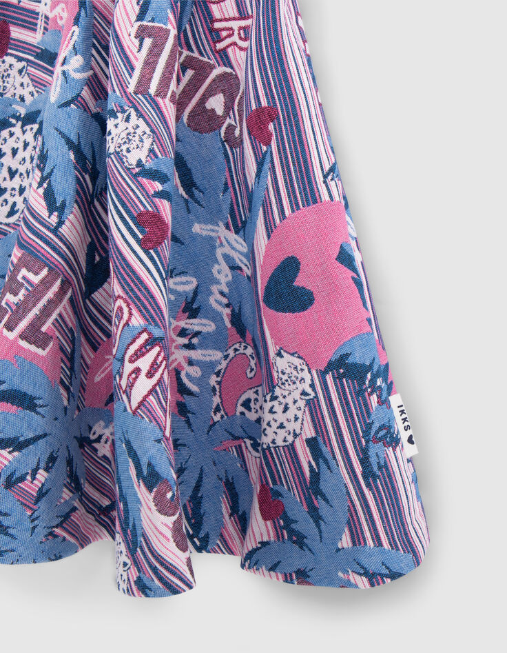 Witte jurk jacquard palmen-luipaarden meisjes-4
