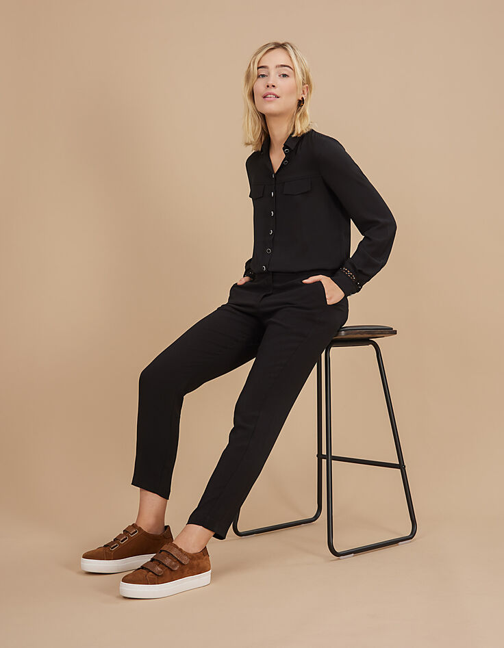 Zwarte jumpsuit kanten detail I.Code-1