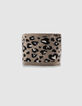 Girls’ beige knit snood with leopard motif-3