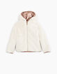 Anorak reversible rosa gold y blanco roto niña-2