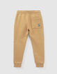Boys’ camel joggers with textured details-5