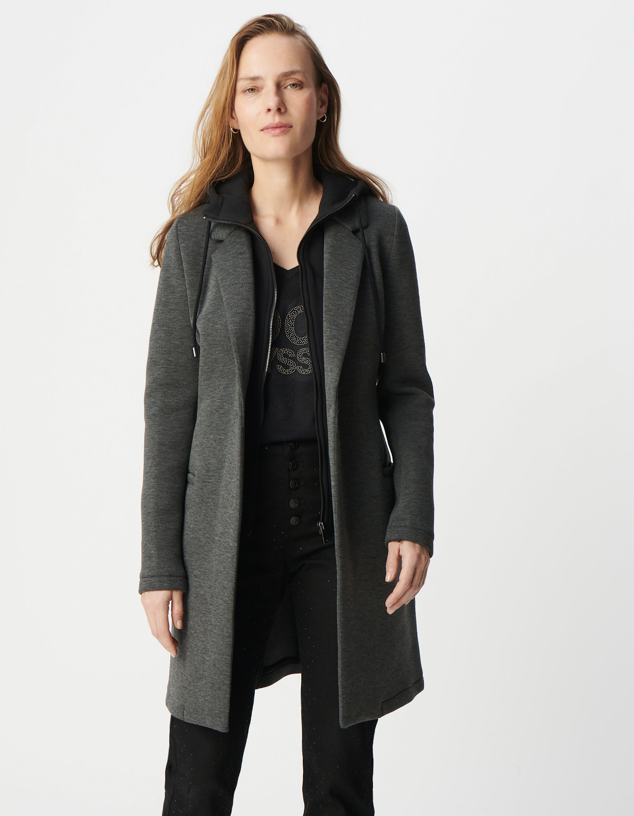 Manteau capuche clearance long femme