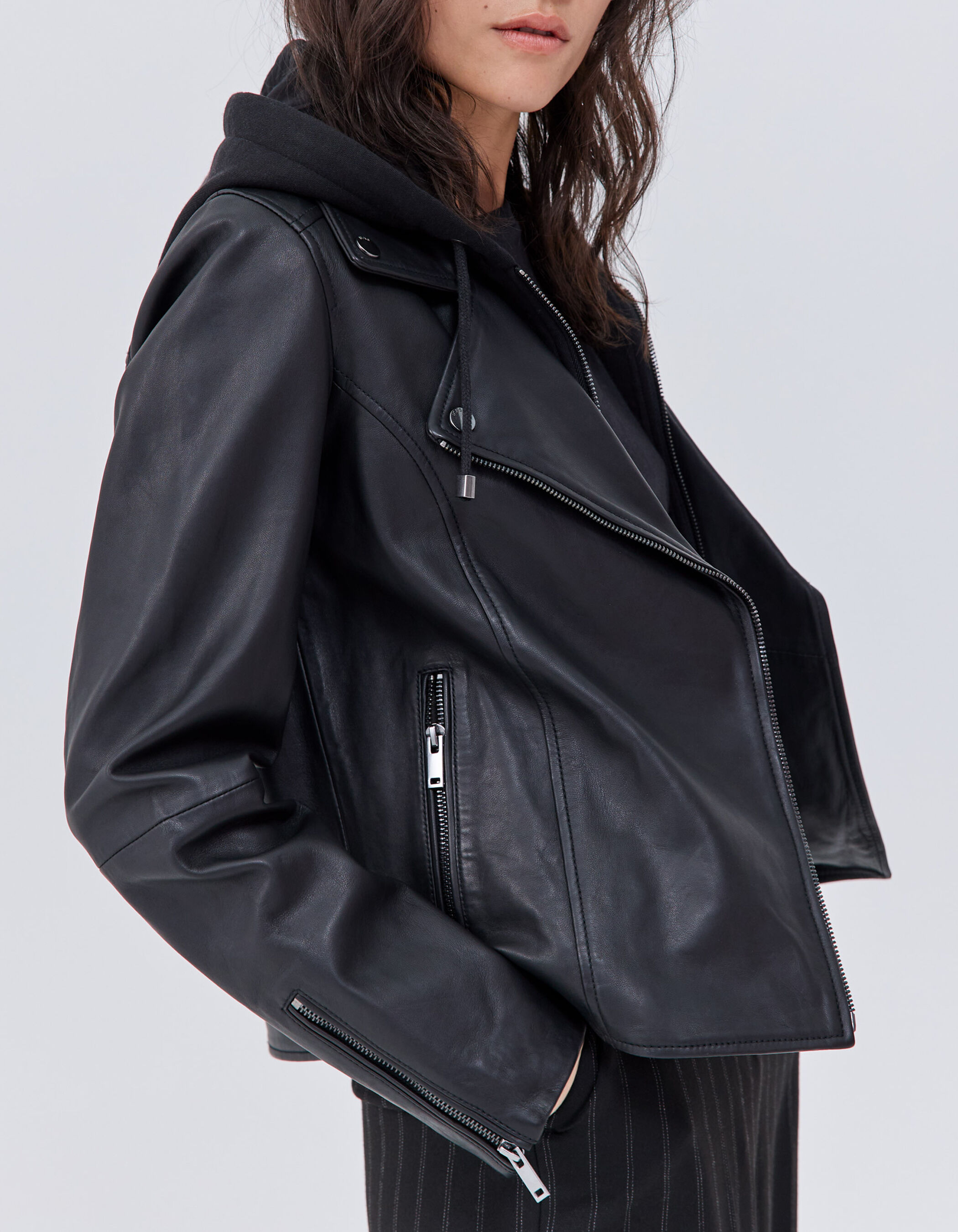 Veste en cuir clouté femme deals