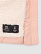 Girls’ pink padded jacket with side zips-4