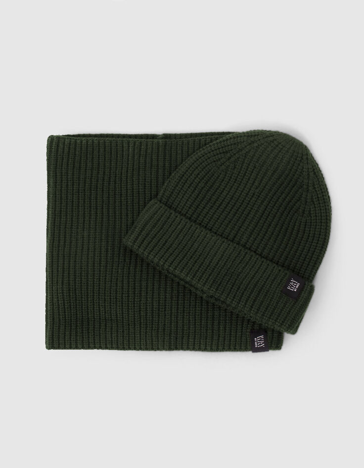 Bronzefarbener Jungenrippstricksnood -4