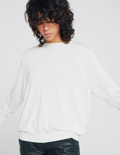 Cárdigan punto blanco roto reversible mujer - IKKS