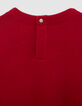 Rotes Sweatshirt, Paillettenmuster, Falten, Mädchen-6