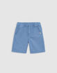 Blaue LOOSE-Jungenstrickbermudas-2