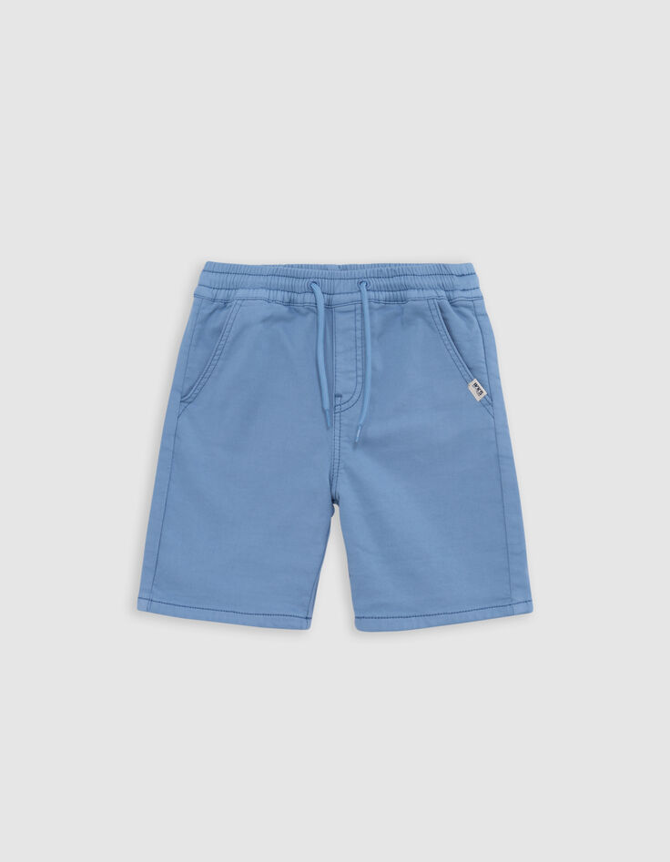 Blaue LOOSE-Jungenstrickbermudas-2