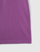 Boys’ purple pique knit polo shirt with striped ribbing-5