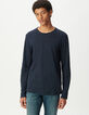 T-shirt L'Essentiel marine col rond à manches longues Homme-2