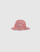 Sombrero rojo estampado floral bebé niña-1