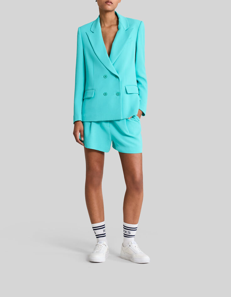 Women's azure blue oversize suit jacket-1