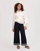 Girls’ beige bouclette knit buttoned sweater-3 Girls’ beige bouclette knit buttoned sweater-3