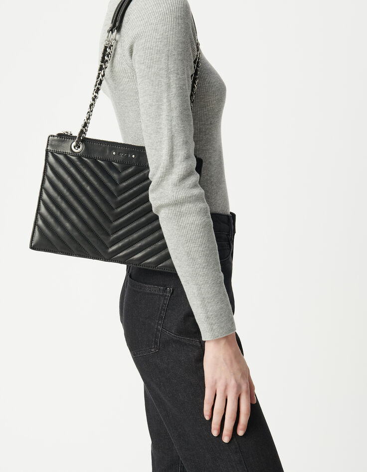 Sac double pochettes 1440 REPORTER en cuir matelassé femme-7