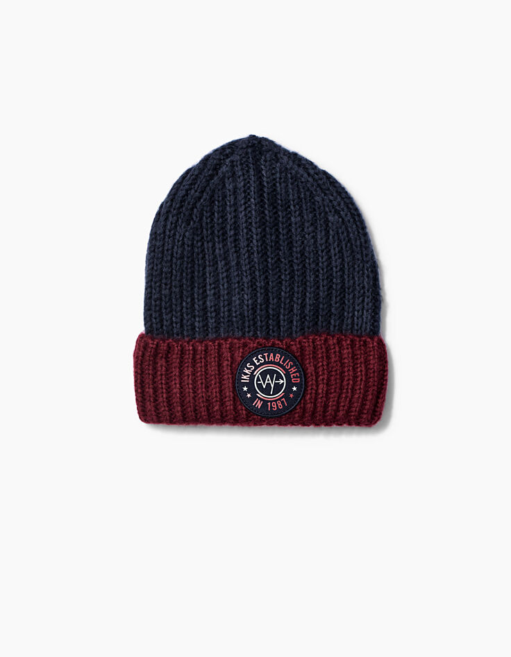 Boys’ two-tone beanie hat -1