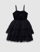 Robe bustier noire velours et tulle fille-2