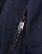 Blaue Jungenwindjacke mit Kapuze, Nylon, faux-uni-10